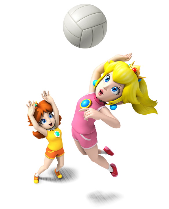 princess peach and daisy doing it. Mario Sports Mix Review