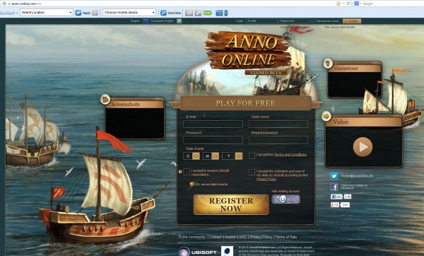Fill out the input fields to register or click on “Uplay” to enter your Uplay account