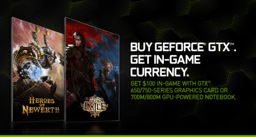 NVIDIA Bundling $100 Worth of In-game Currency with GeForce GPU and Notebook Purchases