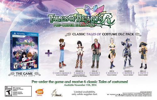 Tales of Hearts R North American pre-order bonuses announced