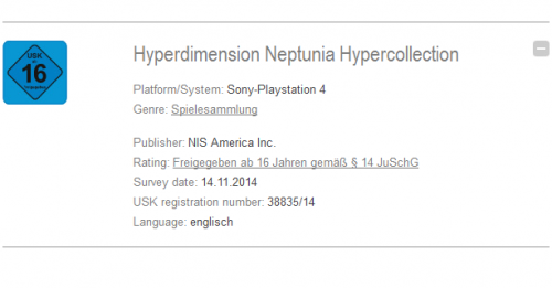 Hyperdimension Neptunia Hypercollection may be released on PS4