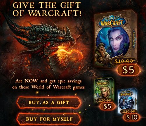 Crazy deals for World of Warcraft and it’s expansions