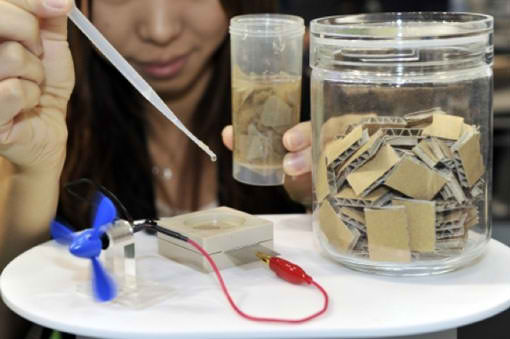 Sony Showcases Bio Battery Powered by Shredded Paper