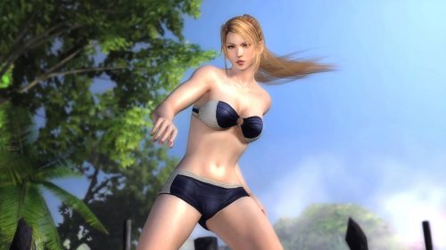 Sarah and La Mariposa show off their Dead or Alive 5 swimsuits