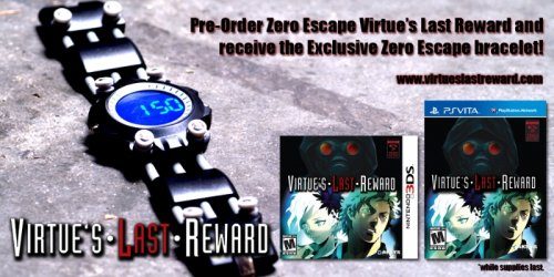 Pre-Order Zero Escape: Virtue’s Last Reward from Amazon and get a wristwatch