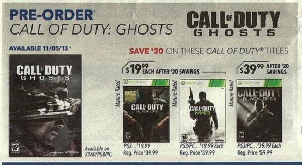 call of duty ghosts release date ps4