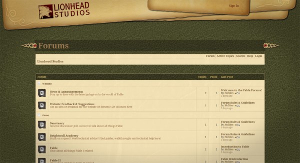 Lionhead-Fable-Forum-screen