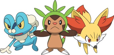 Froakie, Chespin and Fennekin Anime Style!