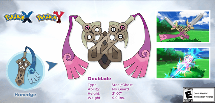New Pokemon Released For X and Y – “Doublade”