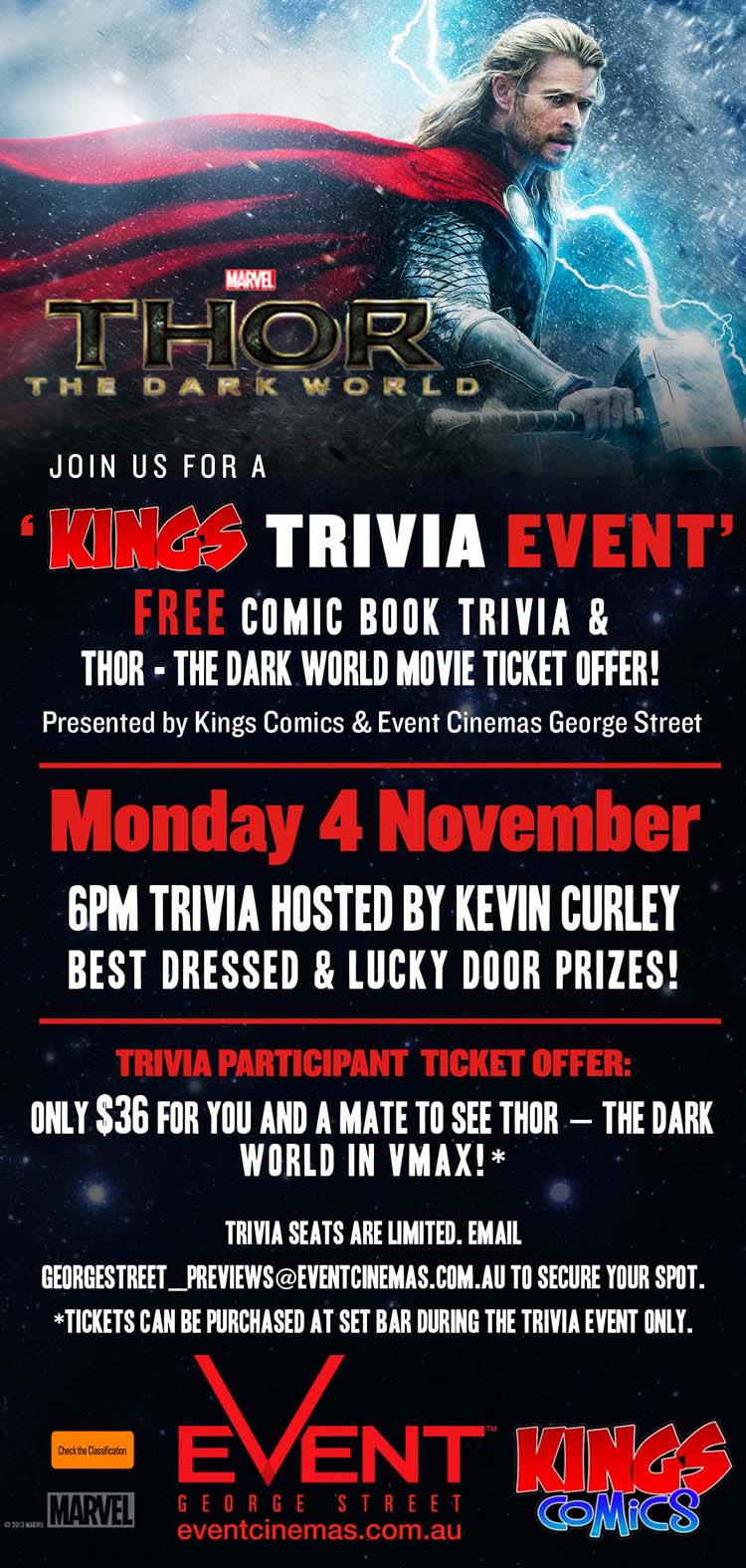 Thor: The Dark World Trivia Night at EVENT Cinemas George St