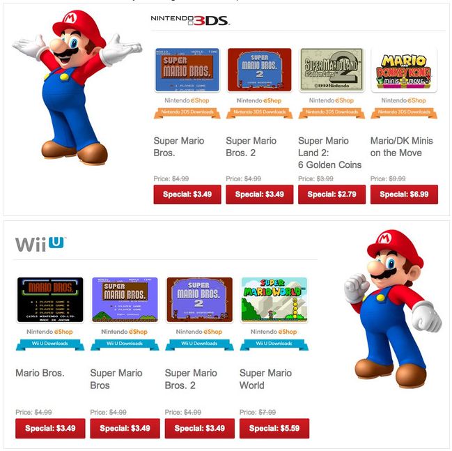 - Mario 3DS and Wii U Nintendo eShop Sale -