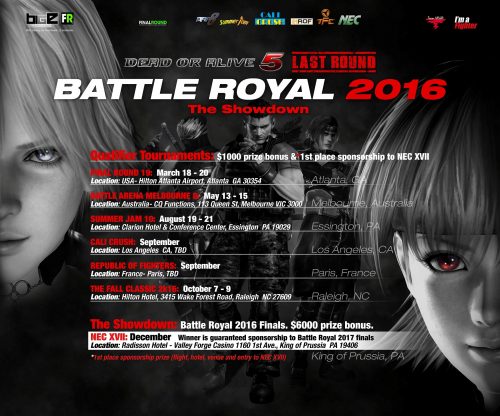 Dead or Alive 5: Last Round Battle Royal 2016 Tournament Schedule Announced