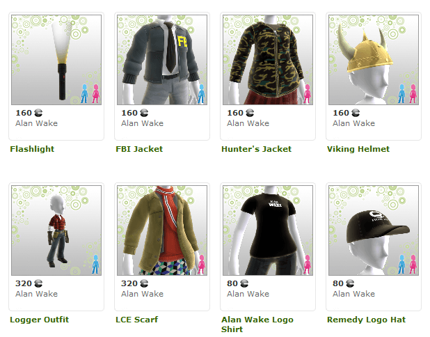 Alan Wake Avatar Items Now Available On Xbox Live Marketplace