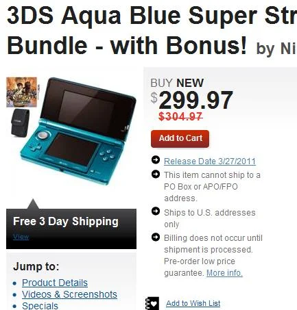Gamestop List new 3DS Bundles priced at $300 - Capsule