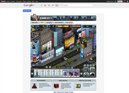 One of the first games to hit Google+ is: Crime City